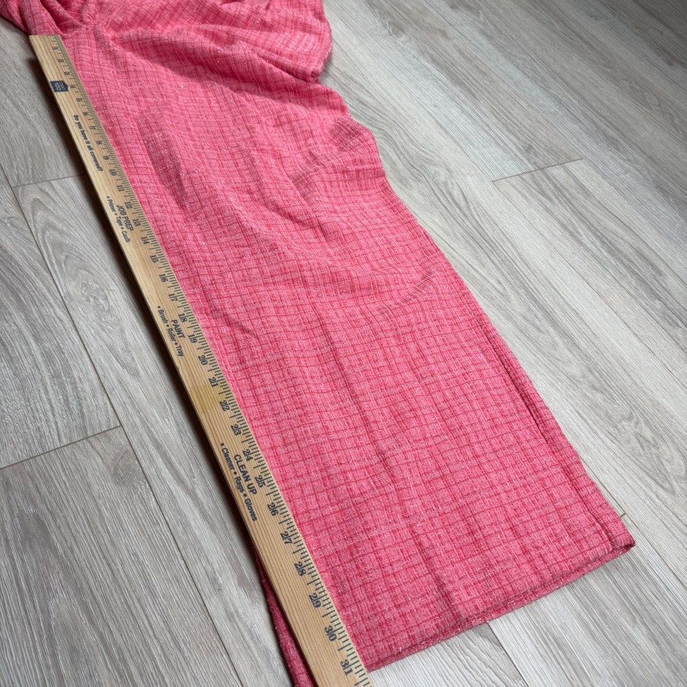 Sugarlips Adriella Pink Tweed Wide Leg High Rise Pleated Trousers NWT Women's L - Picture 6 of 10